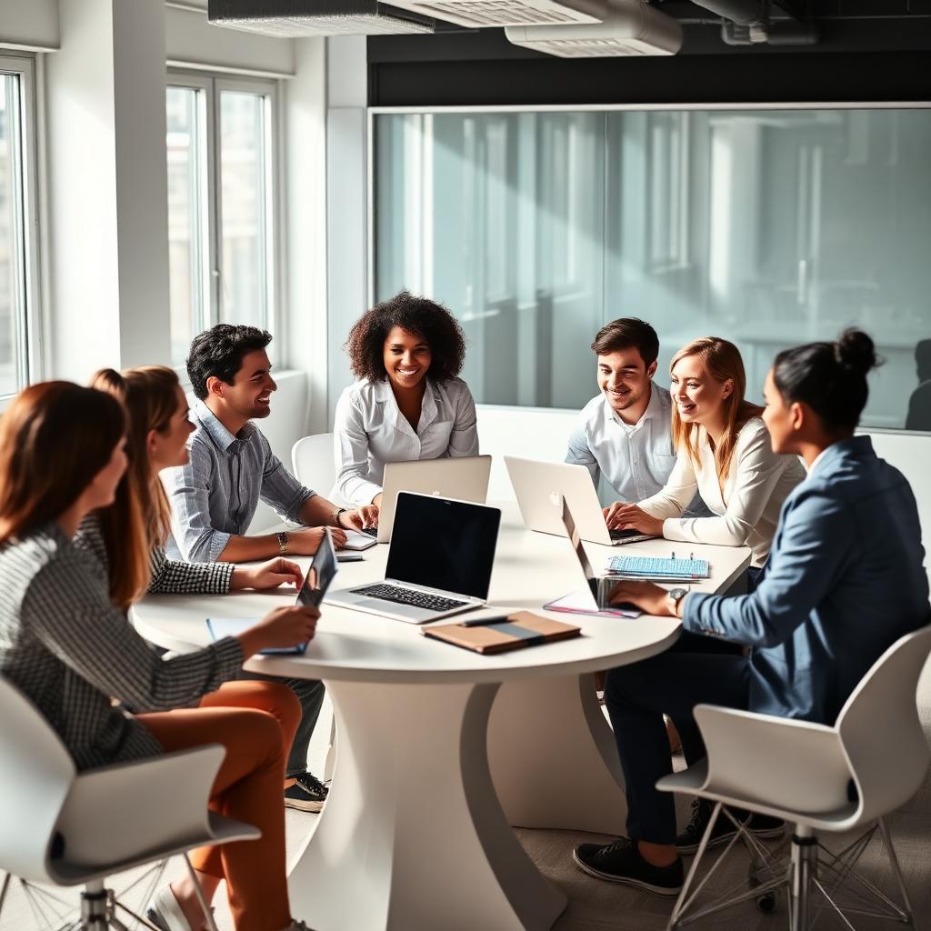 Team collaborating in a meeting