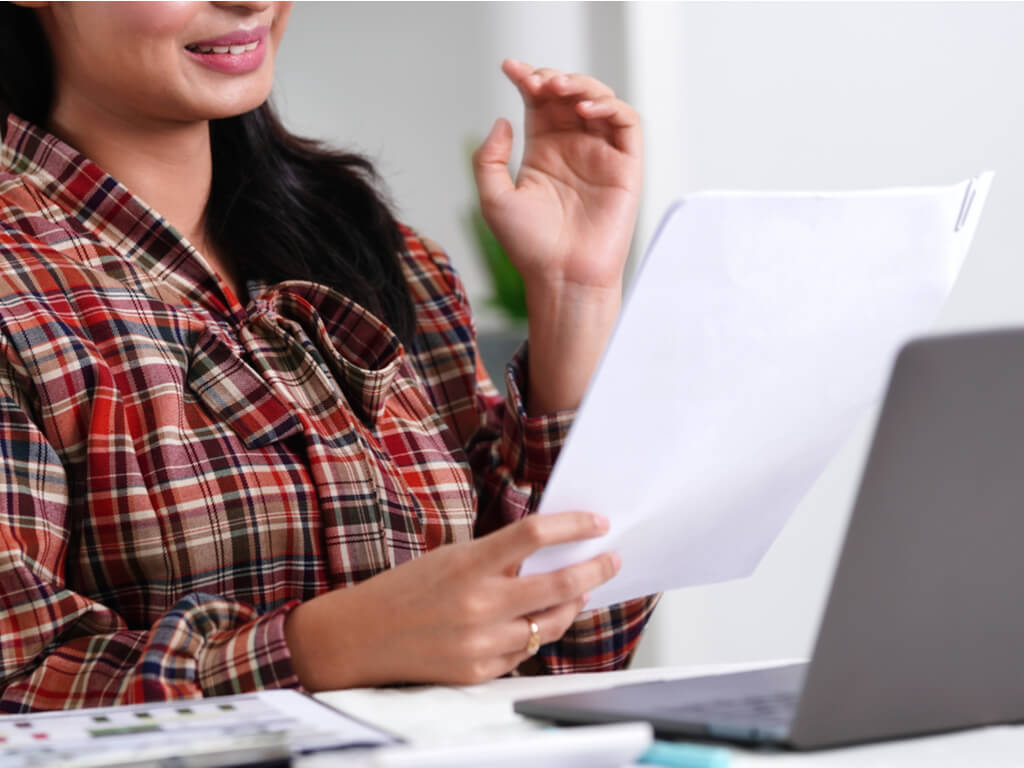 woman working on her academic studies