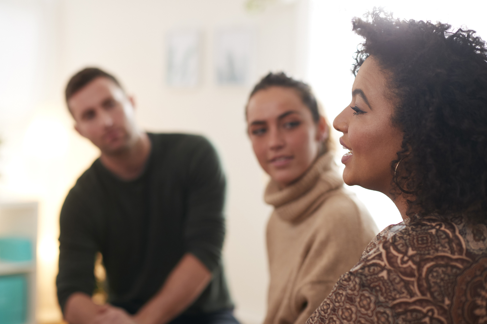 Woman Speaking At Focus Group